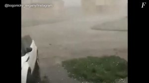 Сильный ветер и крупный град в Краснодаре,2 Октября 2018