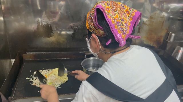 【Old Style-Japanese Pancake】This is the typical local Japanese restaurant. "Okonomiyaki"