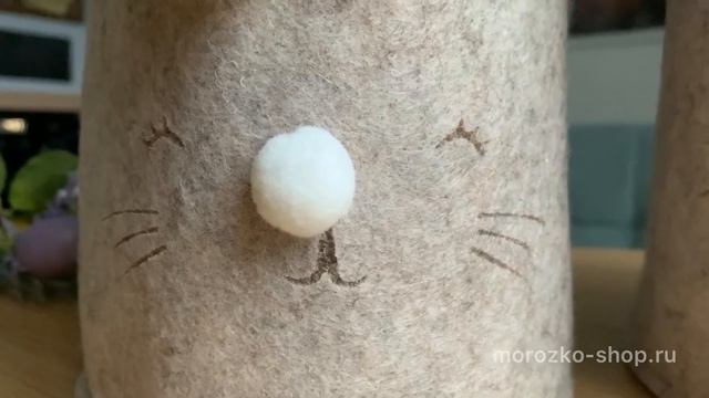 Фетровые корзинки - кашпо ЦВЕТОЧНЫЕ КРОЛИКИ, 16-20 см, набор - 2 шт.  803784