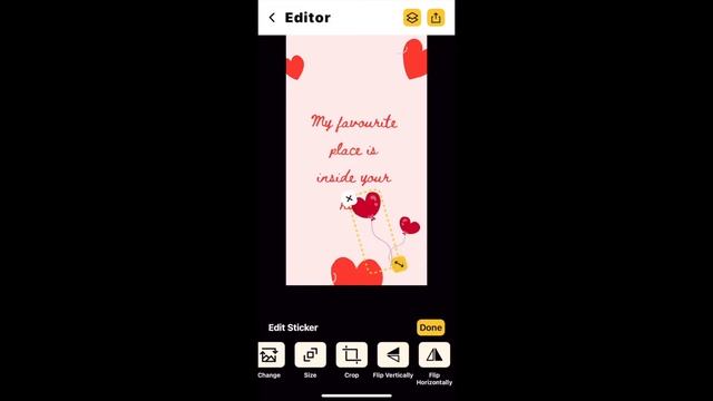 Grideo iOS App - Edit Stickers in Photo Editor