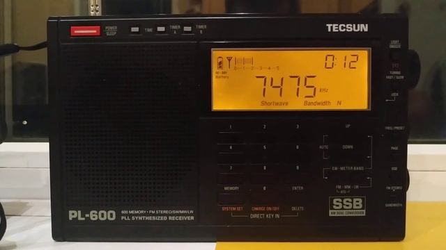 Tecsun PL-600.  7475 kHz/ R. THAILAND/ THANI/ 21:12 UTC смотреть онлайн