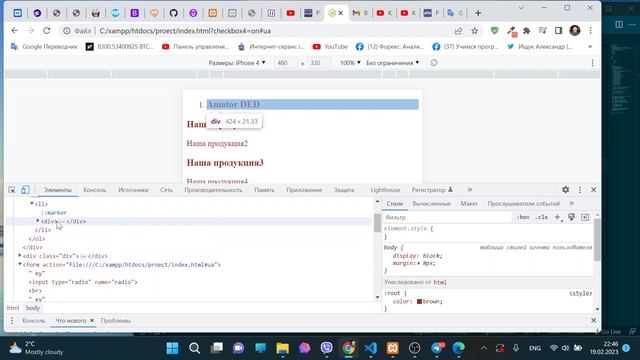 Урок 100. Инструмент разработчика. HTML/CSS