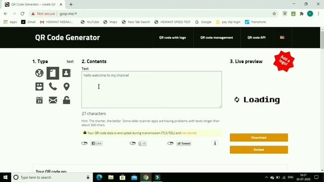 QR Code बनाए मिनट में / Genrate QR Code in minutes смотреть онлайн