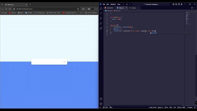 Animated Navigation Menu Bar using HTML CSS  JS | Menu Animation