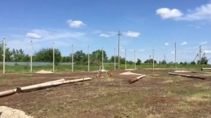 Монтаж опор для ангара