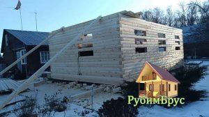 Строительство дома из профилированного бруса по проекту Д79