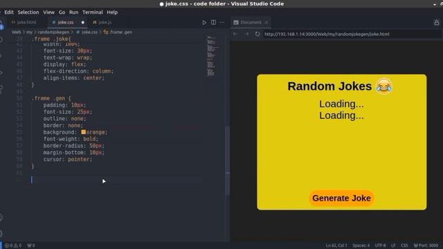 Creating a random Joke generator in HTML | CSS | JAVASCRIPT