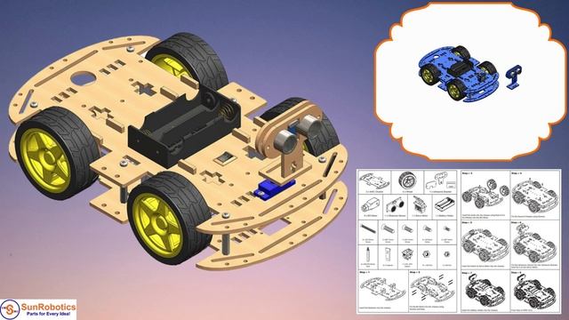 Robotics Chassis including Motors, Wheels & 18650 Battery Holder V2 0 MDF WOOD смотреть онлайн