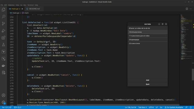 como aprender a programar en GOLANG creando un TO-DO list usando ventanas con fyne.