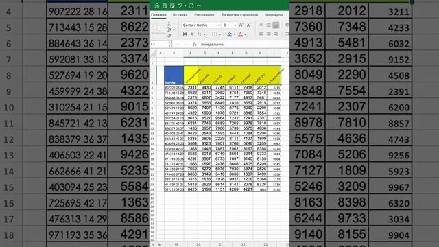 Лайфхак с шапкой таблицы в excel