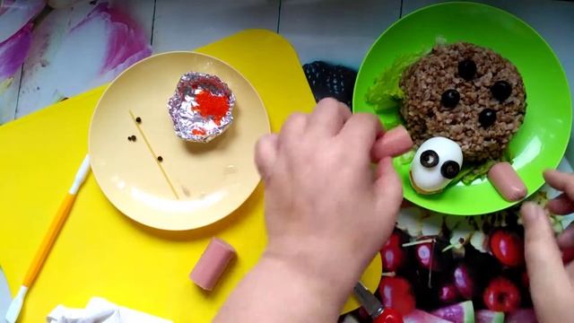 Завтрак с черепашкой из гречки для детей смотреть онлайн
