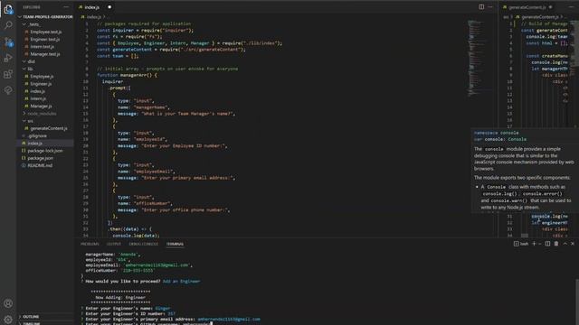Team Profile Generator смотреть онлайн