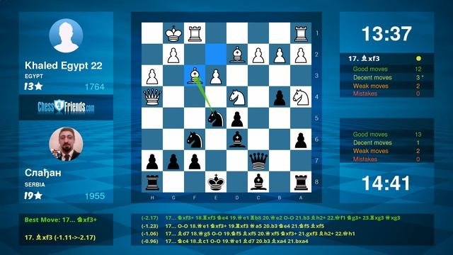 Chess Game Analysis: Khaled Egypt مصر22 - Слађан : 0-1 (By ChessFriends.com)