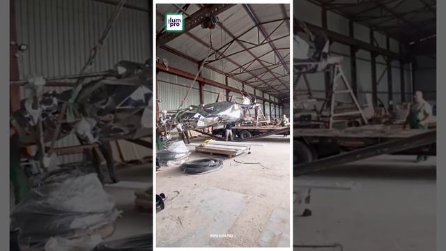 Погрузка металлического, полигонального памятника в Рязани #Олег_Рязанский #Рязань #памятник
