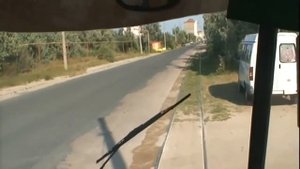 Трамваи номер 4 в городе курорт Евпатория.
