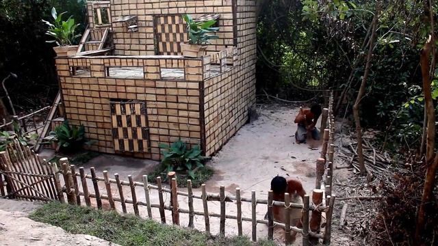 Удивительно построить красивый бассейн и виллу дома из деревянного кирпича смотреть онлайн