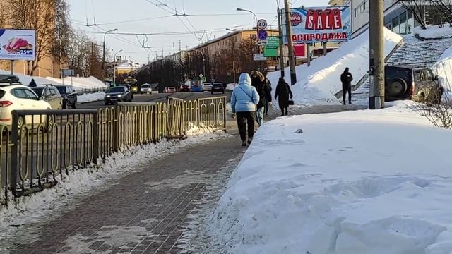 Пр.Ленина от "МурманскМолла" до кукольного театра.Мурманск. смотреть онлайн
