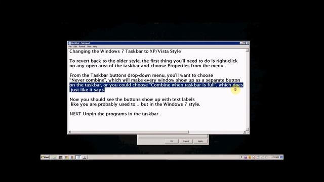 Make the Windows 7 Taskbar Work More Like Windows XP or Vista смотреть онлайн
