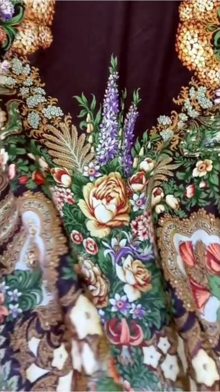 Павловопосадский платок "Над серебряной водой" 734-17 смотреть онлайн