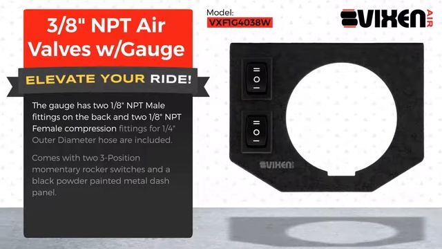 📢 VIXEN AIR VXF1G4038W 3/8" NPT Air Valves w/Gauge 🔥 смотреть онлайн