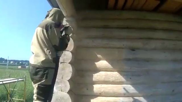 Очистка деревянного сруба смотреть онлайн