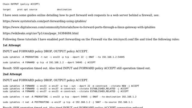 Unix & Linux: Configuring iptables to port forward ssh connection to a server смотреть онлайн