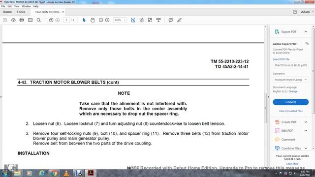 TRACTION MOTOR BLOWER BELTS