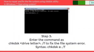 How to Repair & Fix the File System Using chkdsk Command Utility in Windows 7 Operating System