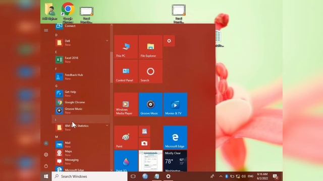Start Menu (Show app list in start menu) in pashto
