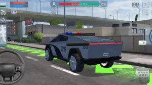 Working Day 232 As Escort Officer In Tesla Cybertruck Police Car | Tesla Car Games | CNN GAMINGS