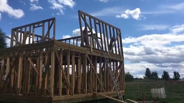 Поднимаем стену 6 метров каркасный дом смотреть онлайн