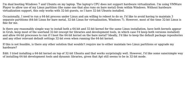 Linux: 64-bit, 32-bit hybrid + virtualization? (2 Solutions!!) смотреть онлайн