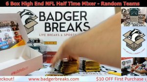 6 BOX HIGH END THURSDAY NIGHT NFL KICK OFF MIXER #2 - RANDOM TEAMS