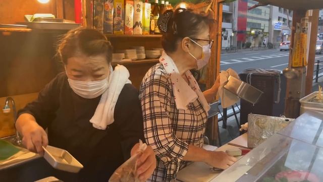 Funny Grandma's Serve Tasty Japanese Yatai Street Food in Fukuoka