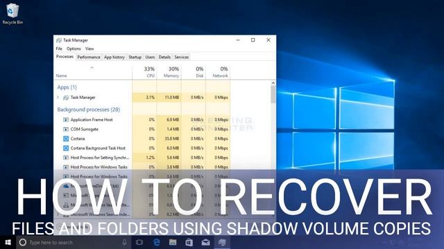 How to recover files and folders using Shadow Volume Copies смотреть онлайн