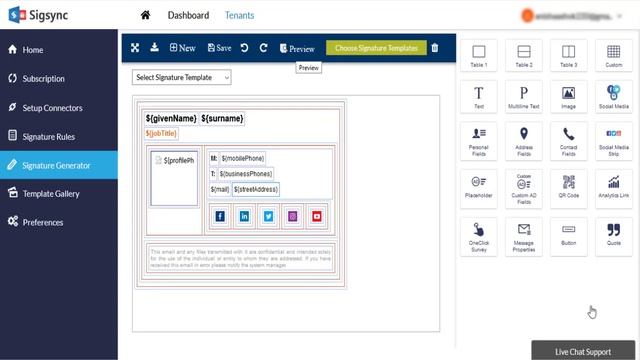How to wrap and unwrap email signature fields
