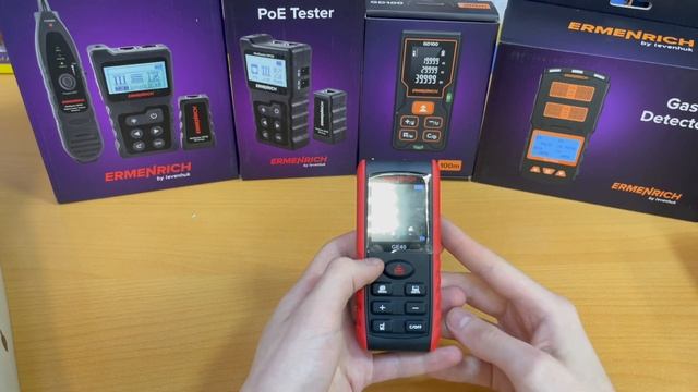 Лазерная рулетка Ermenrich Reel GE40  видео распаковки