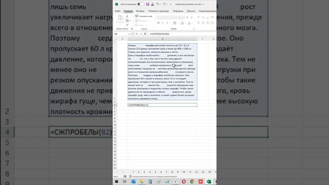 Лайфхак как убрать лишние пробелы в excel