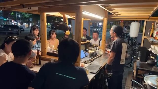Live Stream from Fukuoka Yatai Japanese Food Stall Прямая трансляция из киоска японской кухни