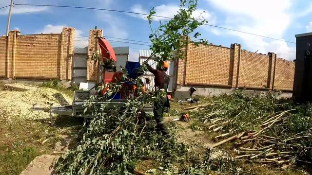 утилизация порубочных остатков #дроблениеветок #дробилка