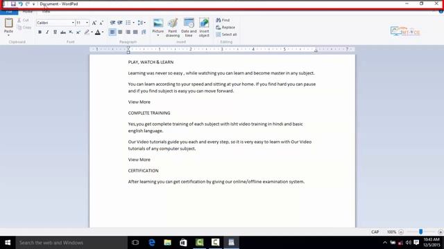 1 MICROSOFT WORDPAD APP INTERFACE SECTION смотреть онлайн