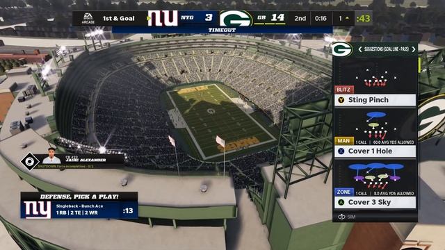Madden NFL 22 - Exhibition Match - NY Giants vs GB Packers смотреть онлайн