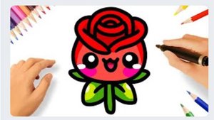 КАК ЛЕГКО НАРИСОВАТЬ МИЛУЮ РОЗУ В СТИЛЕ КАВАИ 🌹