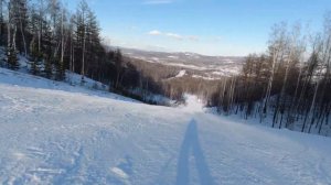Абзаково. Спуск с 1 подъемника по 11 трассе.
