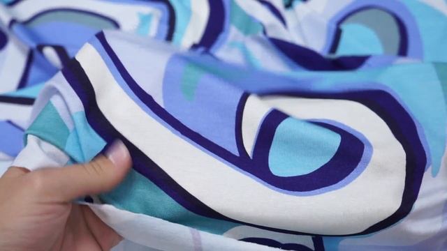 Трикотаж кулирка абстрактные буквы голубые MON2497 смотреть онлайн