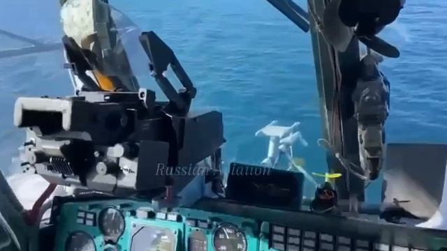 Кадры ведения огня по БЭК ВСУ с установленными ракетами Р-73 от первого лица экипажа вертолёта Ка-29
