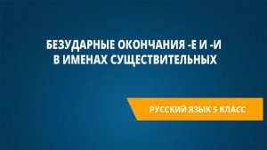 Урок 11. Безударные окончания -е и -и в именах существительных