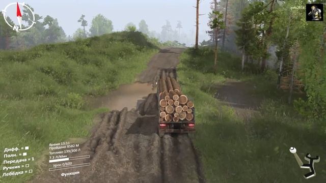 Spintires® Углово / Доставка брёвен Задача 1 или 3, потерял груз / часть 5