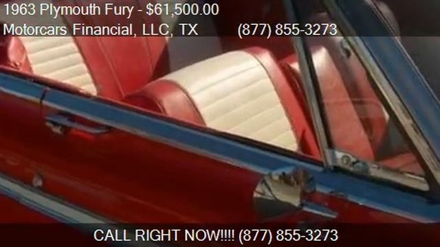 1963 Plymouth Fury  for sale in Headquarters in Plano, TX 75 смотреть онлайн