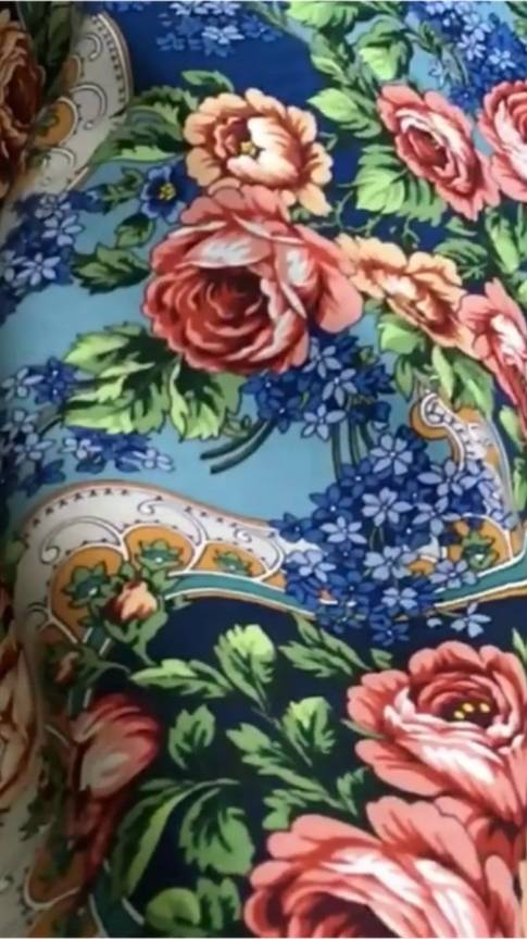 Павловопосадский платок «Сиреневый туман» 983-14 смотреть онлайн